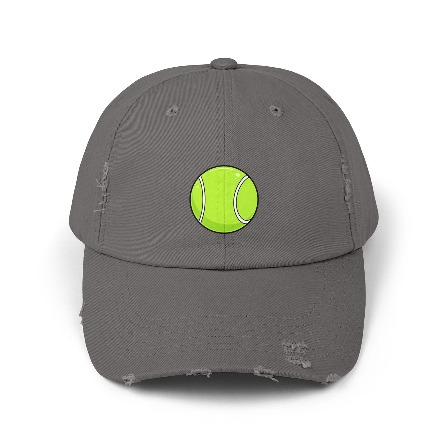 Distressed Tennis Ball Cap — Vintage Sport Dad Hat Hats Printify Nickel One size