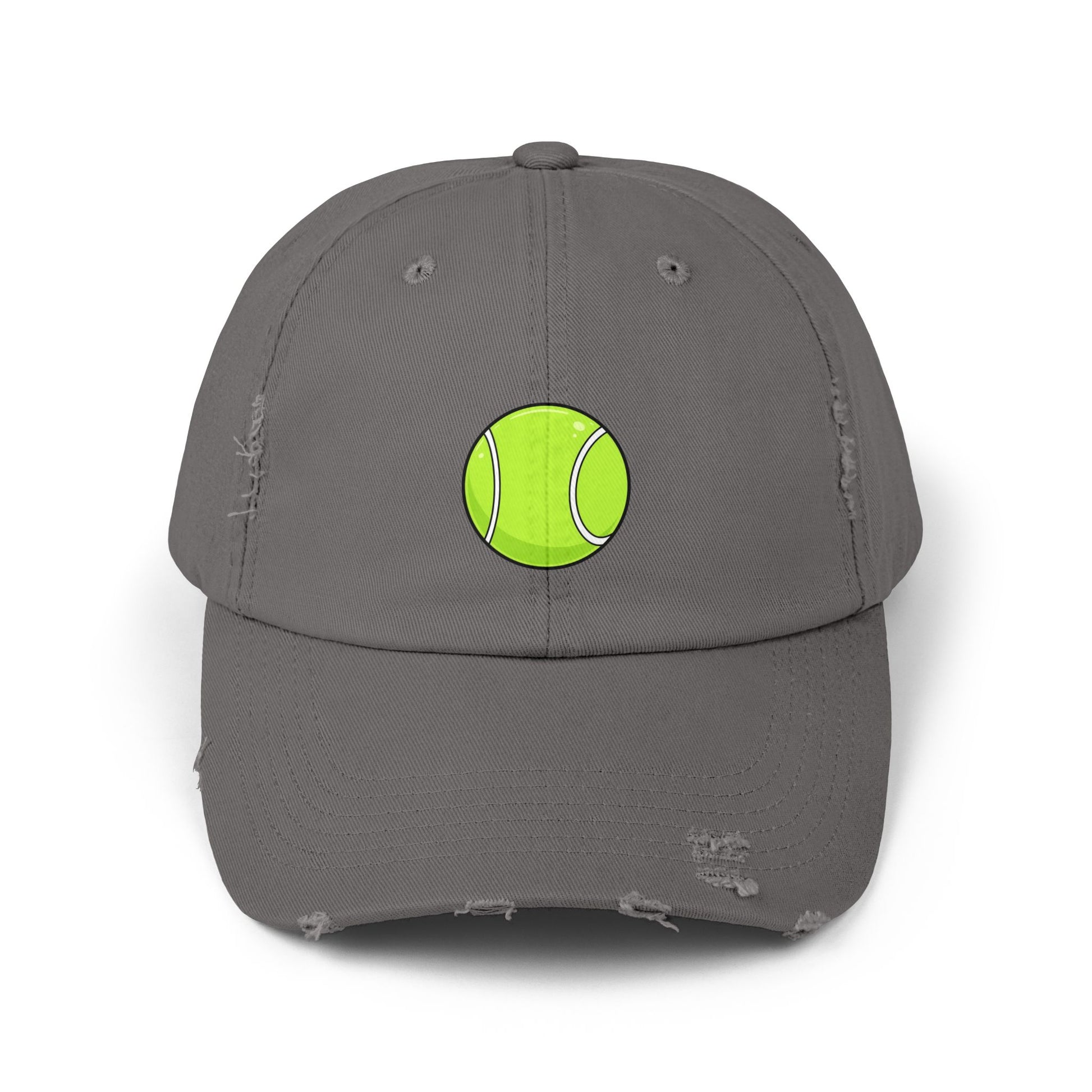 Distressed Tennis Ball Cap — Vintage Sport Dad Hat Hats Printify Nickel One size