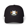 Dad Cap — Grumpy Cat at Dinner Embroidered Hat Hats Printify Black One size