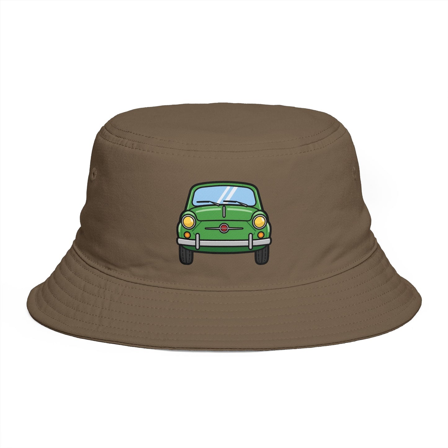 Bucket Hat — Retro Green Car Embroidered Bucket Hat Hats Printify
