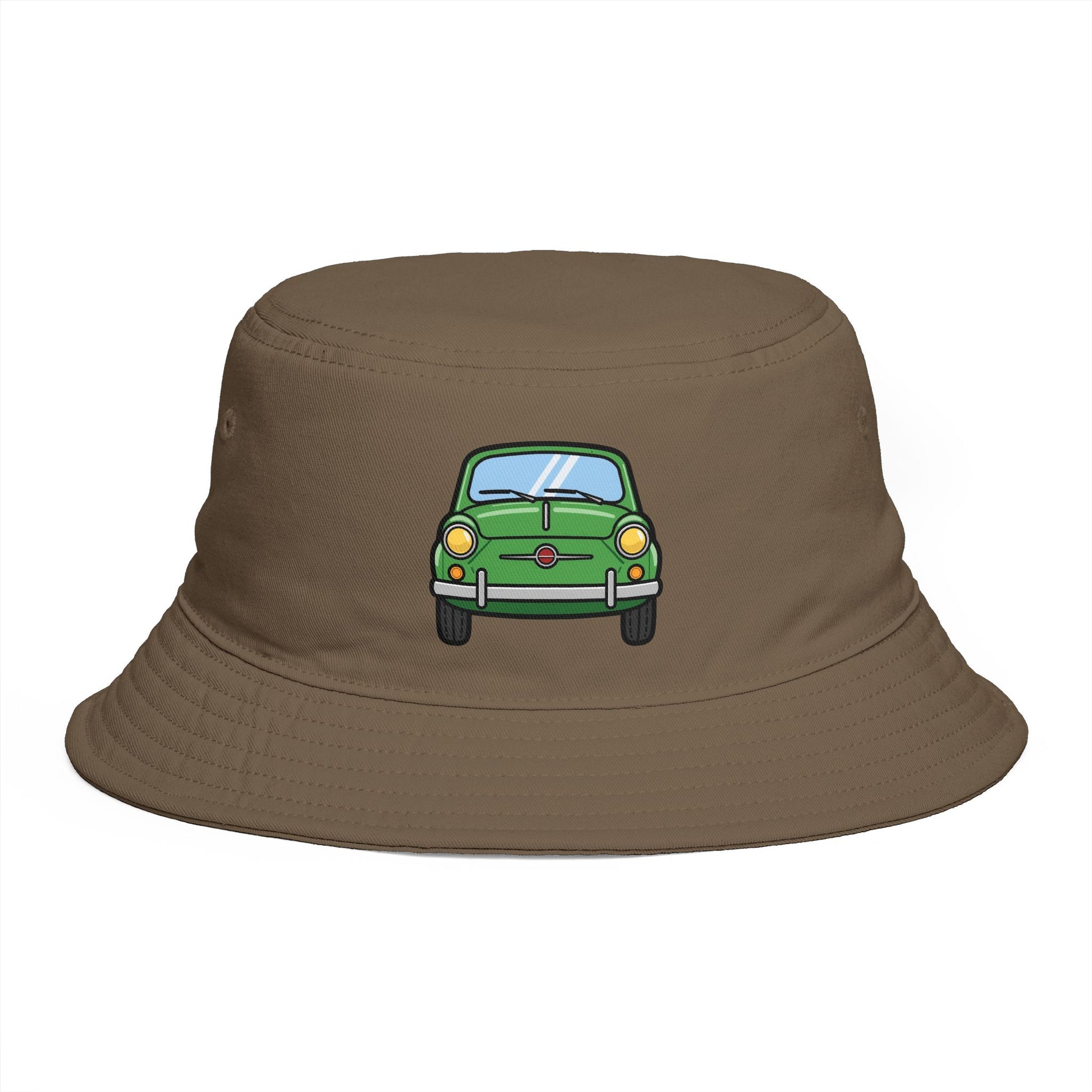 Bucket Hat — Retro Green Car Embroidered Bucket Hat Hats Printify