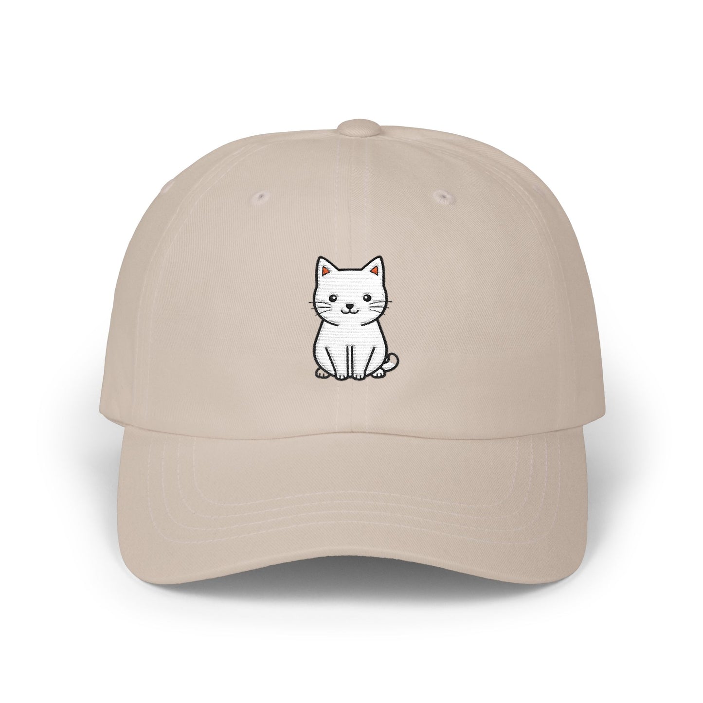 Cute Kitty Embroidered Dad Cap Hats Printify Stone One size