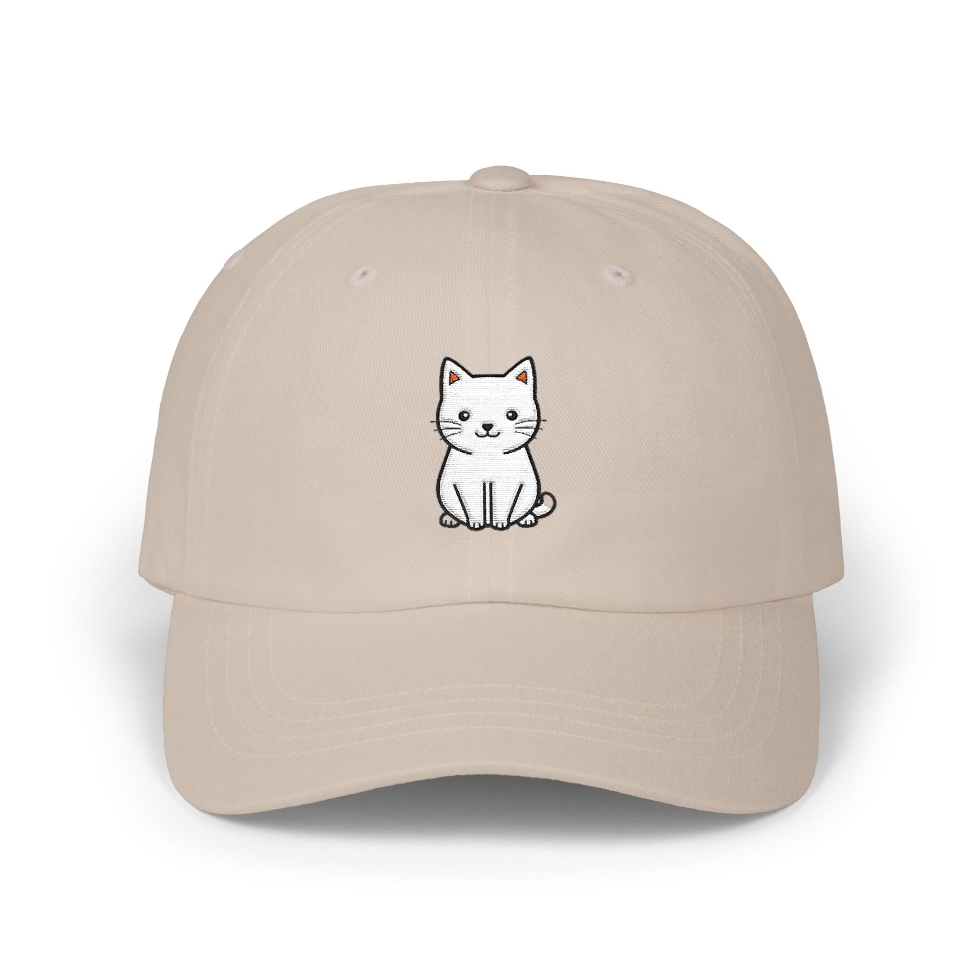 Cute Kitty Embroidered Dad Cap Hats Printify Stone One size