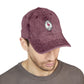 Vintage Embroidered Flamingo Cap — Washed Red Baseball Hat