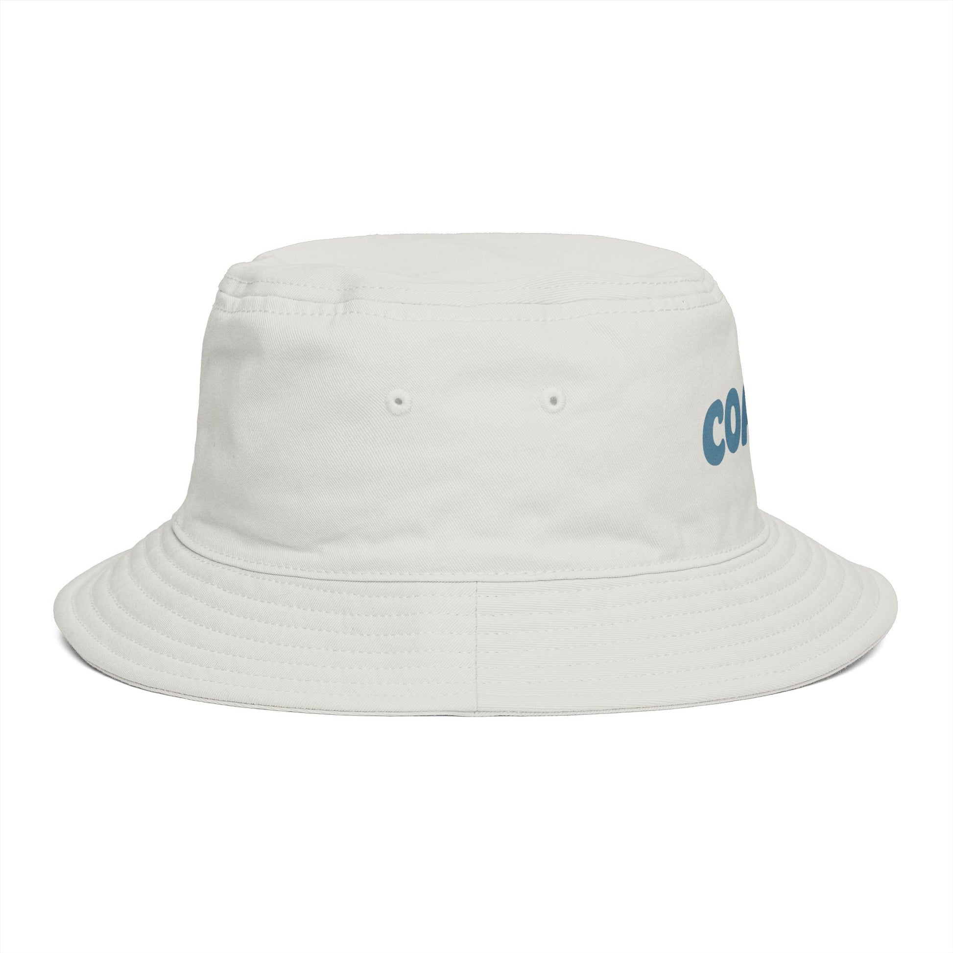 Coastal Bucket Hat — Brown Beach Sun Hat with 'COASTAL' Retro Text Hats Printify