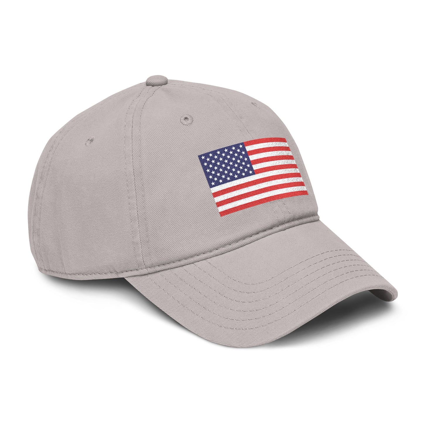 Embroidered American Flag Baseball Cap — Washed Cotton Patriotic Hat for 4th of July Hats Printify