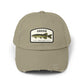 Fishing Hat – 'Gädda' Pike Patch Distressed Cap Hats Printify Light Olive One size