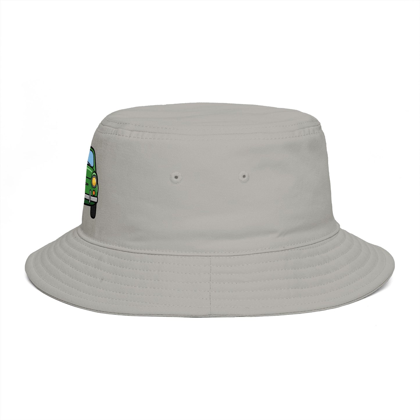 Bucket Hat — Retro Green Car Embroidered Bucket Hat