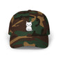 Cute Kitty Embroidered Dad Cap Hats Printify Green Camo One size