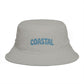 Coastal Bucket Hat — Brown Beach Sun Hat with 'COASTAL' Retro Text Hats Printify One size Storm