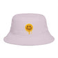 Smiley Drip Bucket Hat — Retro Melted Smile Face Sun Hat Hats Printify One size Orchid