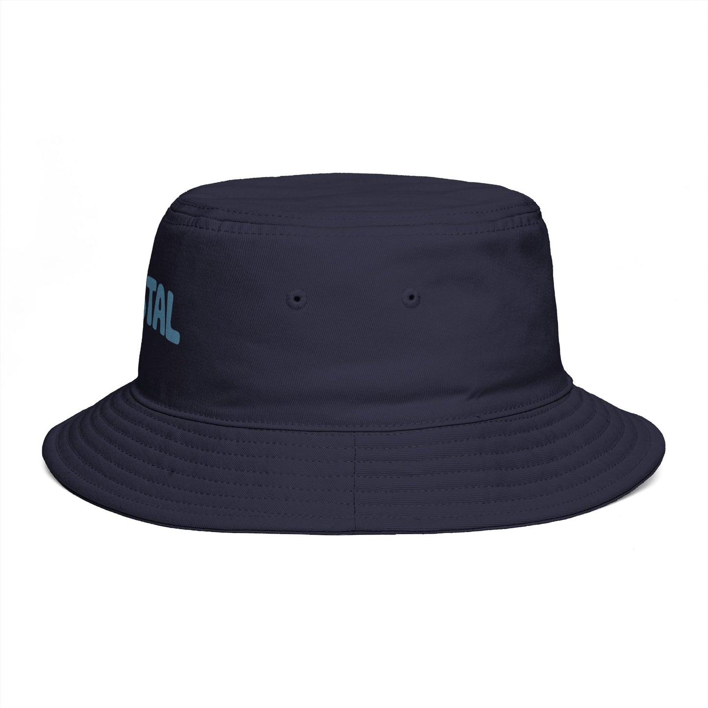 Coastal Bucket Hat — Brown Beach Sun Hat with 'COASTAL' Retro Text