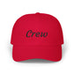 Crew Embroidered Dad Cap - Classic White Adjustable Baseball Hat Hats Printify Cranberry One size