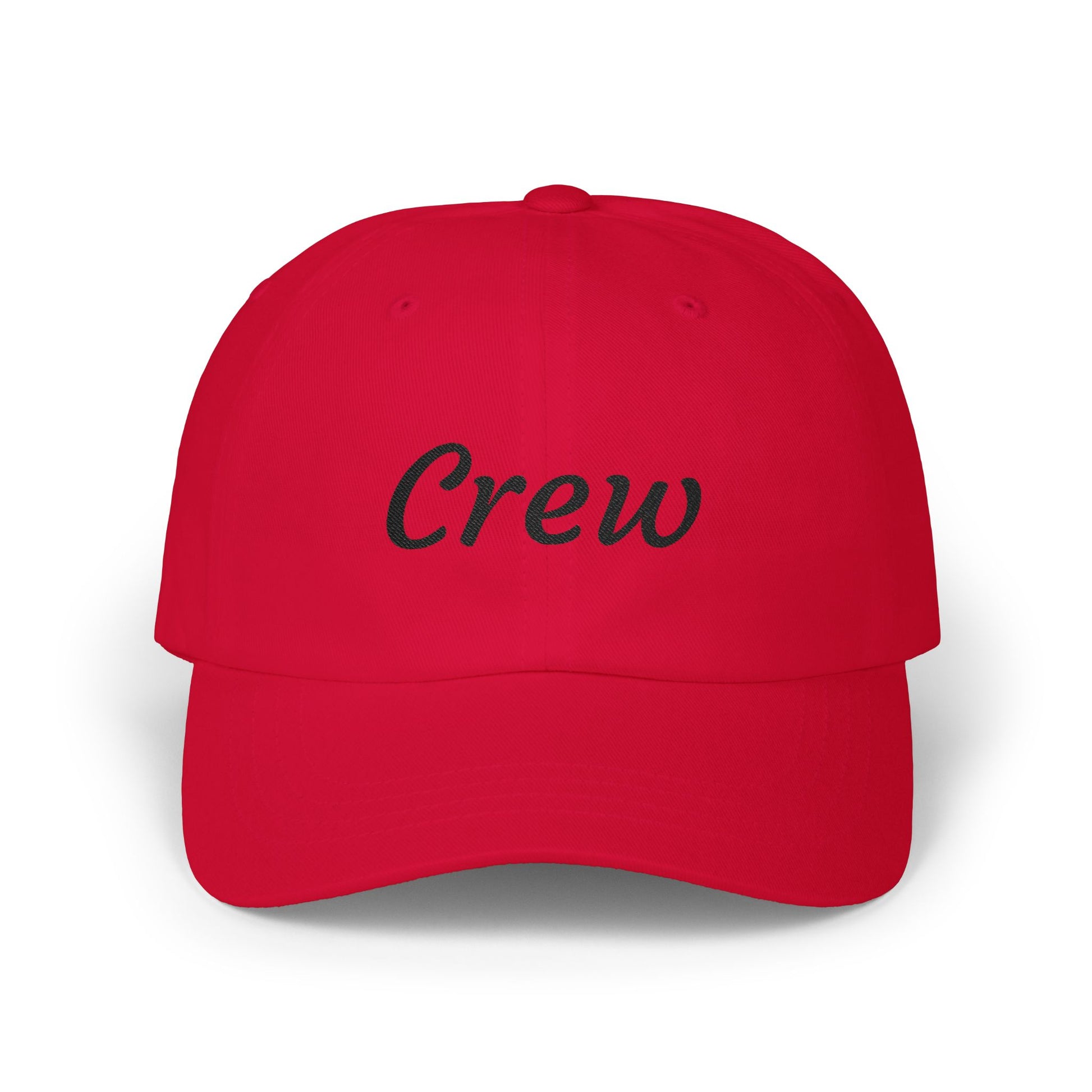 Crew Embroidered Dad Cap - Classic White Adjustable Baseball Hat Hats Printify Cranberry One size