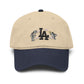 Washed Baseball Cap with LA Embroidered Astronauts Hats Printify One size Navy / Khaki