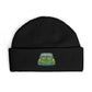 Cuff Beanie — Retro Green Car Embroidered Knit Hat Hats Printify One size Black