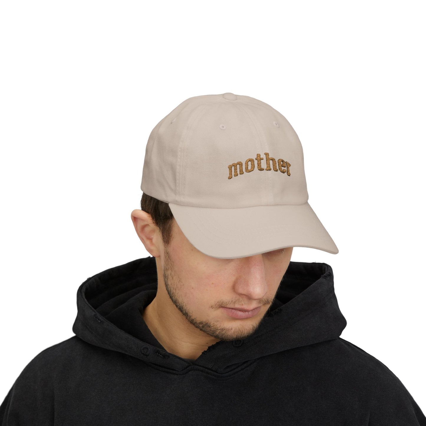 Mother Embroidered Dad Cap — Casual White Baseball Hat for Moms, Mother's Day Gift