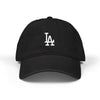 Embroidered Denim Baseball Hat – Classic LA Logo Cap Hats Printify One size Black