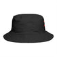 No Kings Bucket Hat — Rebellious Crown Graphic Cotton Bucket Hat Hats Printify
