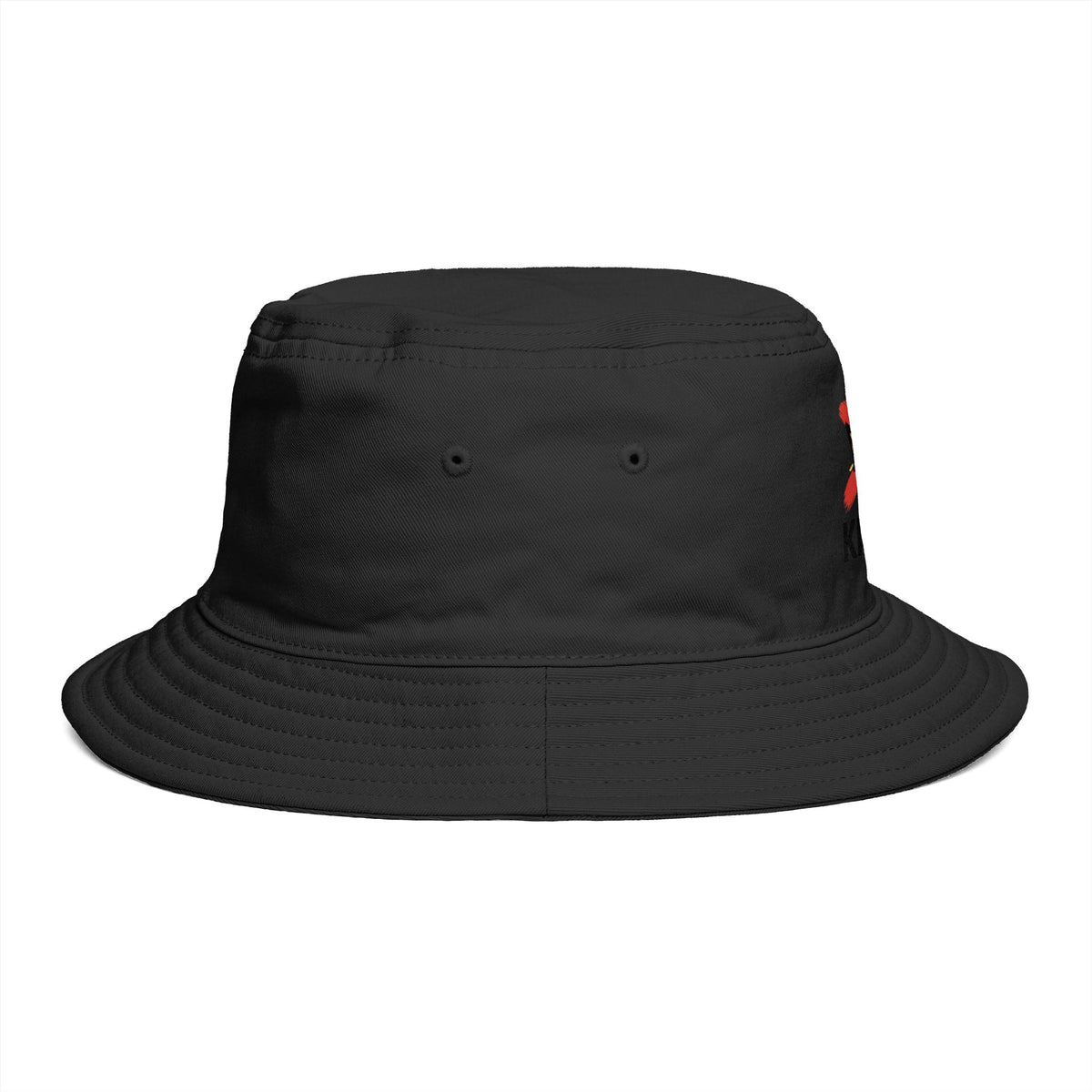 No Kings Bucket Hat — Rebellious Crown Graphic Cotton Bucket Hat Hats Printify