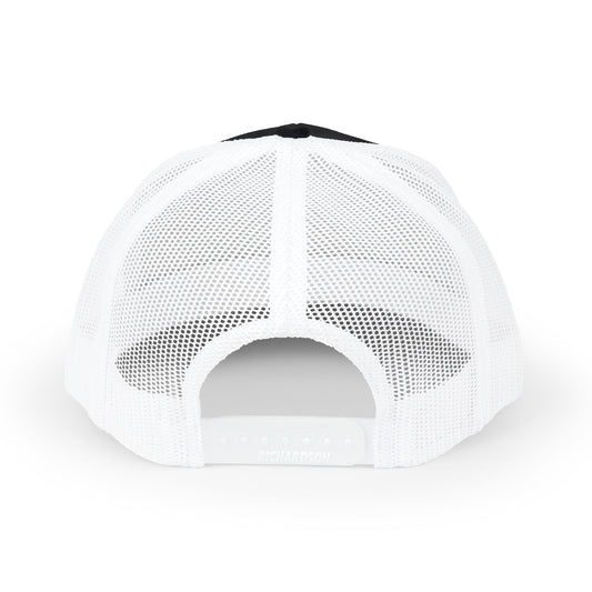 Embroidered LA Logo Snapback Trucker Cap Hats Printify One size Black/White