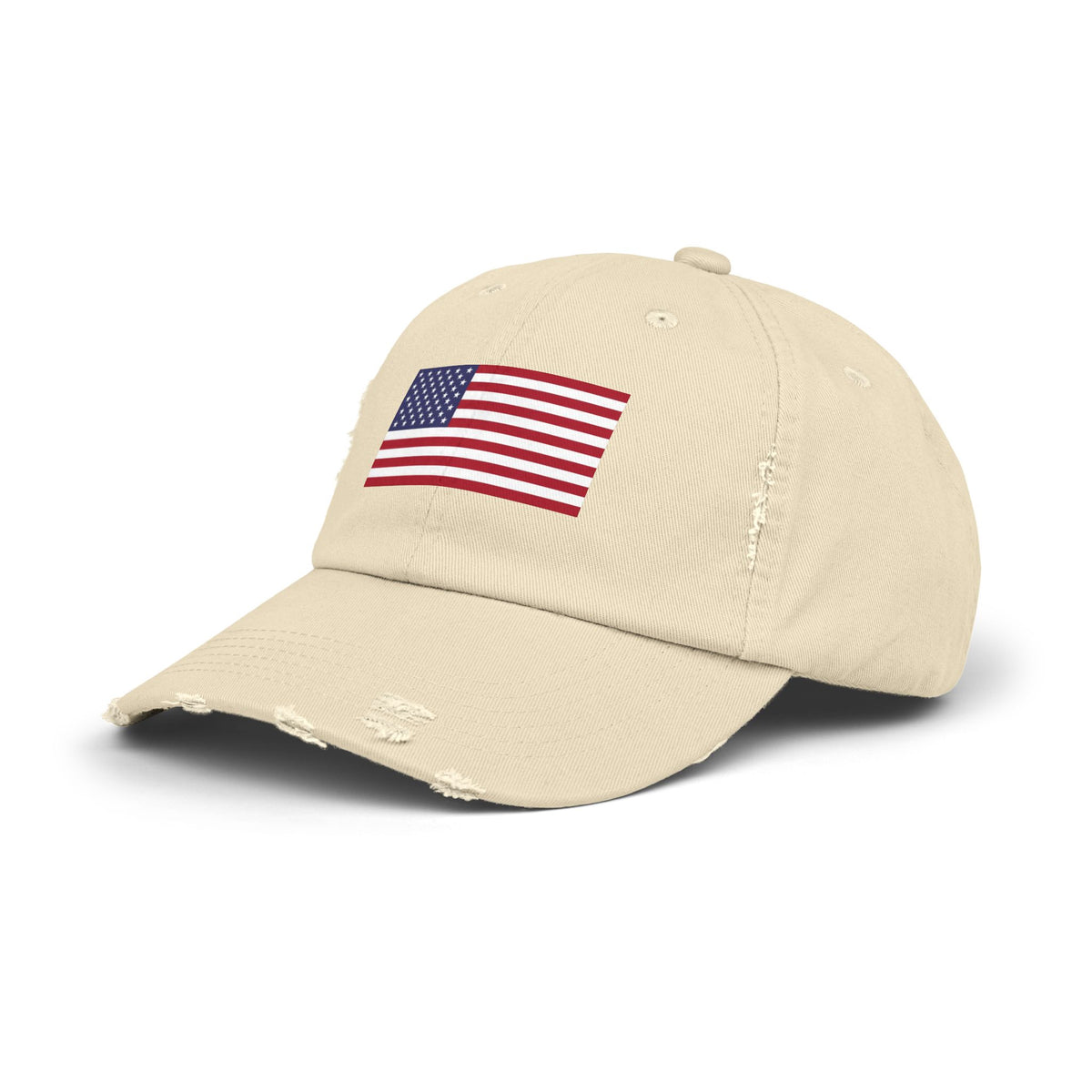 Distressed American Flag Cap — Vintage USA Baseball Hat Hats Printify