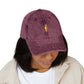 Vintage Embroidered Carrot Dad Hat – Washed Grey Cotton Cap Hats Printify