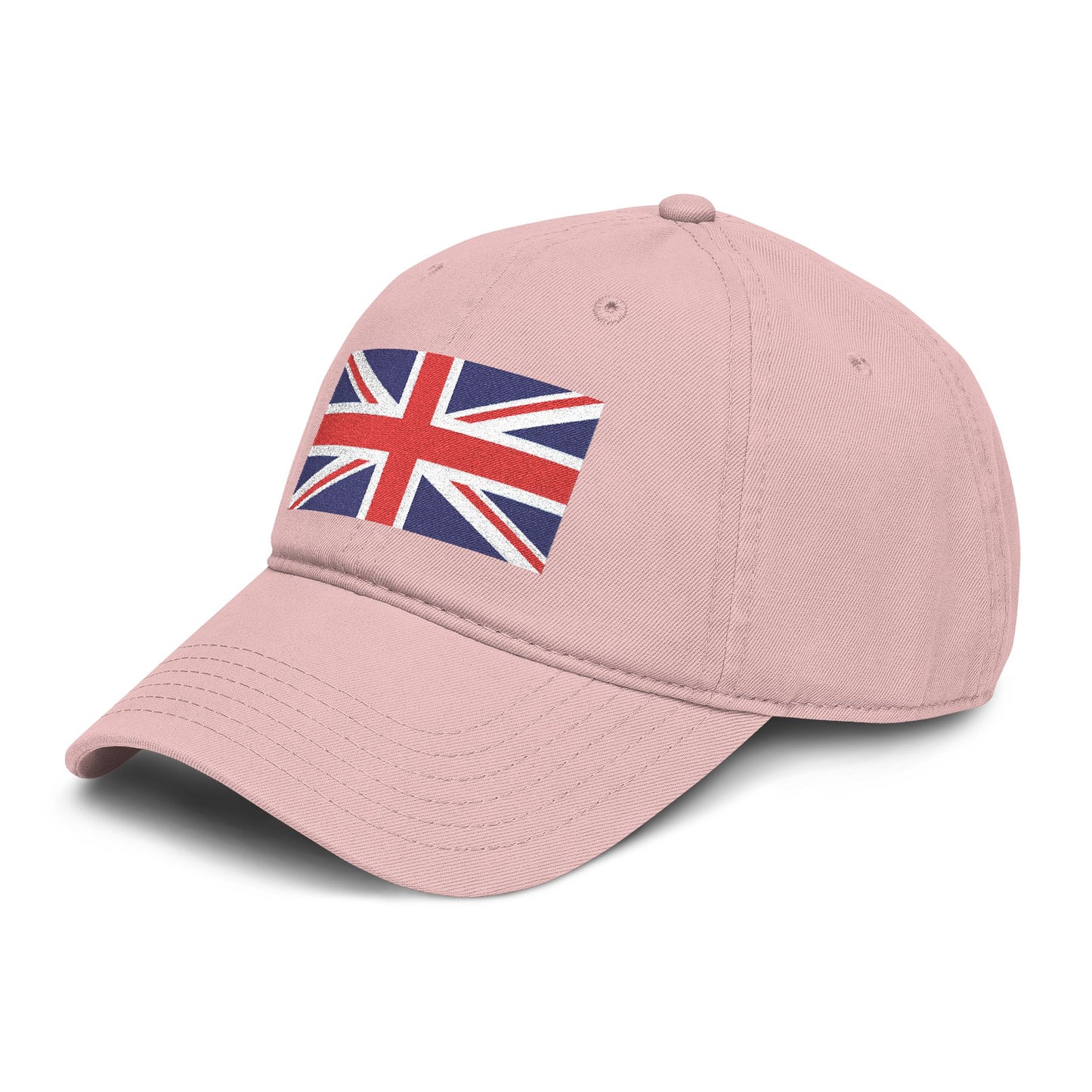 Washed Cotton Baseball Cap with Distressed Union Jack Patch