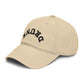Washed Baseball Cap with 'DRUNK' Embroidered Arch – Vintage Distressed Dad Hat