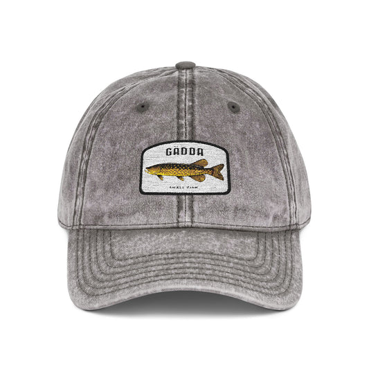 Vintage Fish Embroidered Cap Hats Printify One size Charcoal Grey