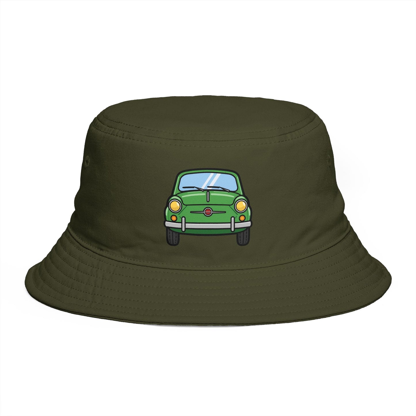 Bucket Hat — Retro Green Car Embroidered Bucket Hat Hats Printify One size Army