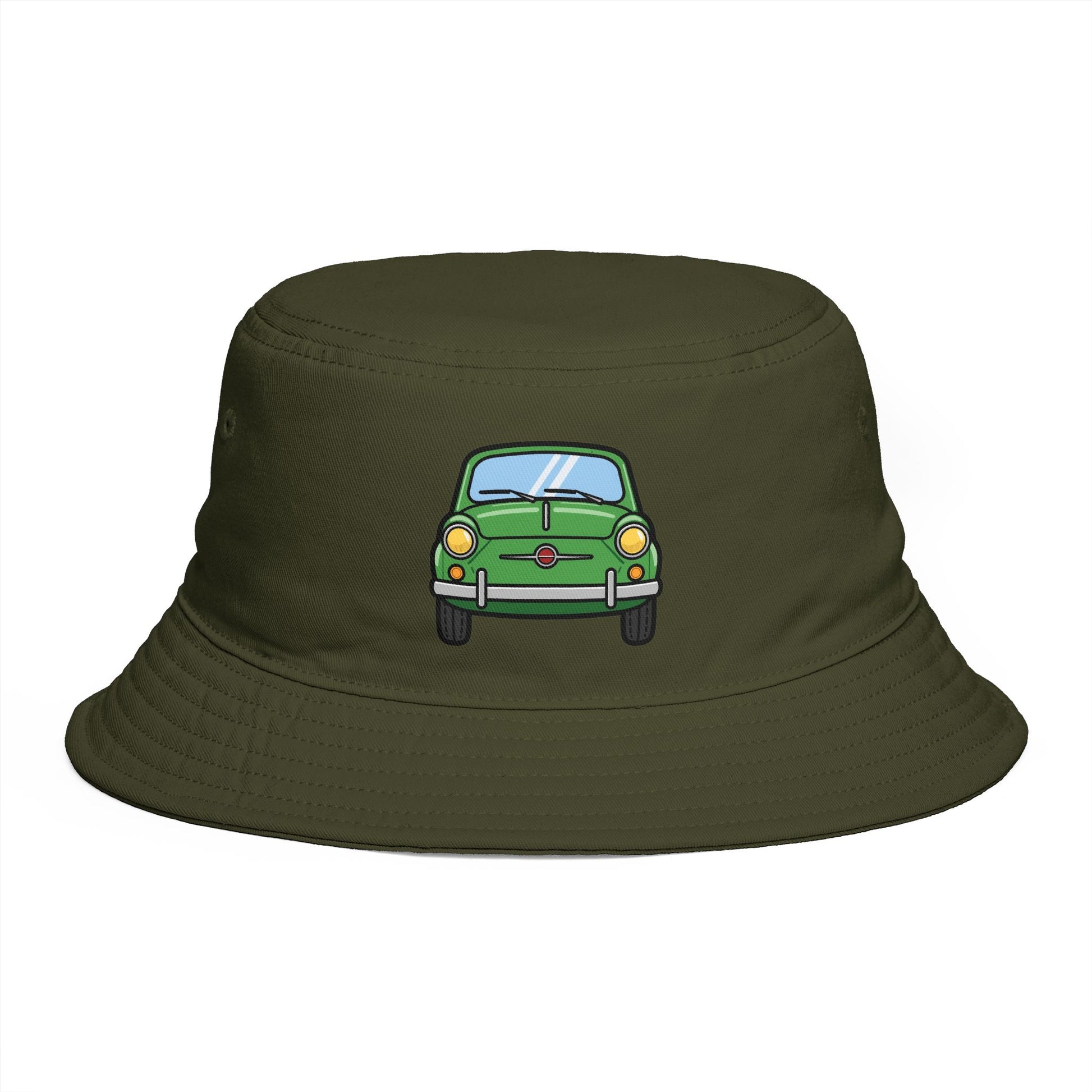 Bucket Hat — Retro Green Car Embroidered Bucket Hat Hats Printify One size Army