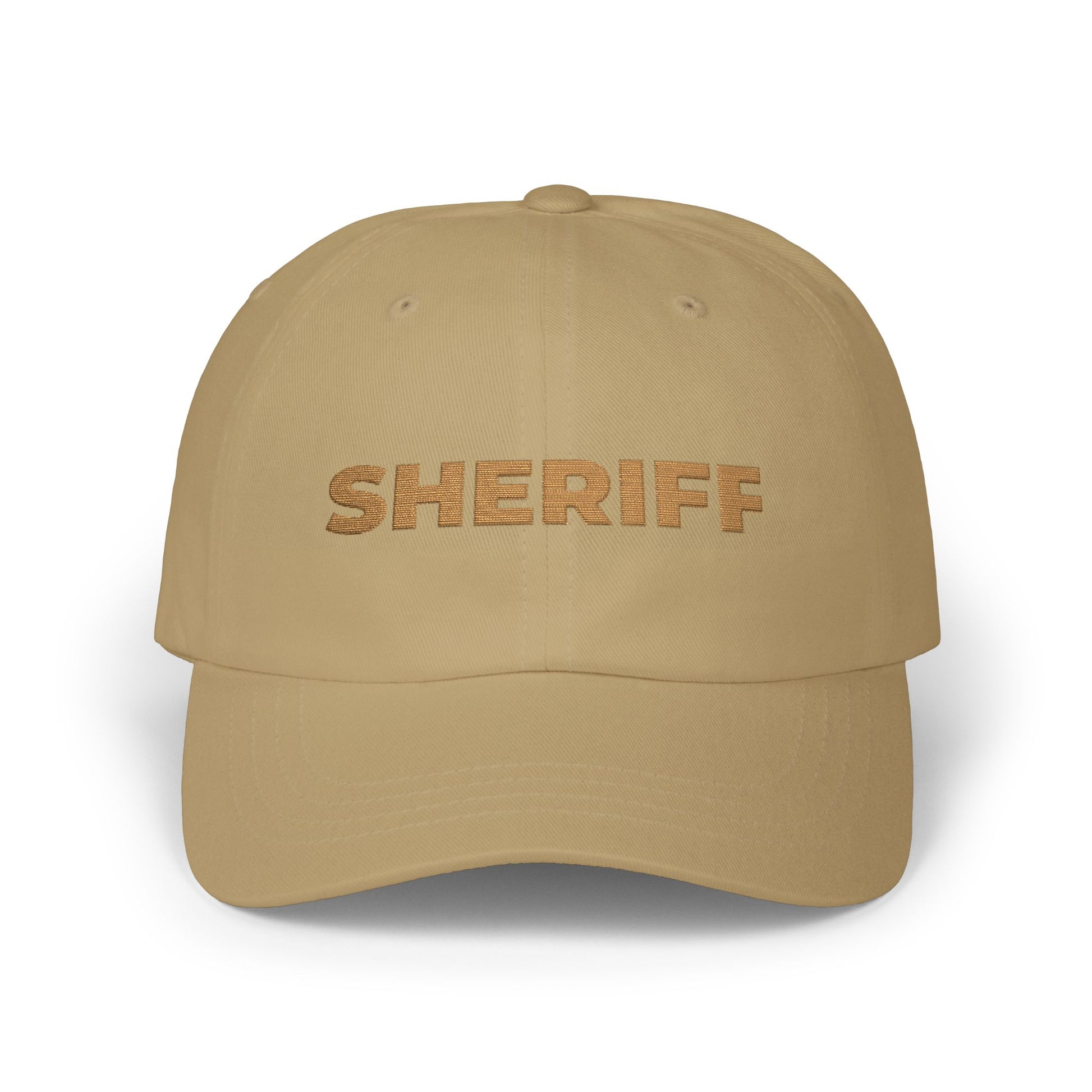 Sheriff Floral Dad Cap — Embroidered Sheriff Hat Hats Printify Khaki One size