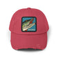 Unisex Distressed Cap Hats Printify Dashing Red One size