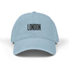 Embroidered 'LONDON' Denim Baseball Cap — Light Blue Tourist Hat Hats Printify One size Light Blue