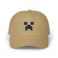 Pixel Creeper Face Cap | Classic Dad Cap, Gaming Dad Hat Hats Printify Khaki One size