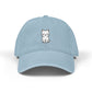 Embroidered White Kitten Denim Hat — Cute Cat Baseball Cap Hats Printify One size Light Blue