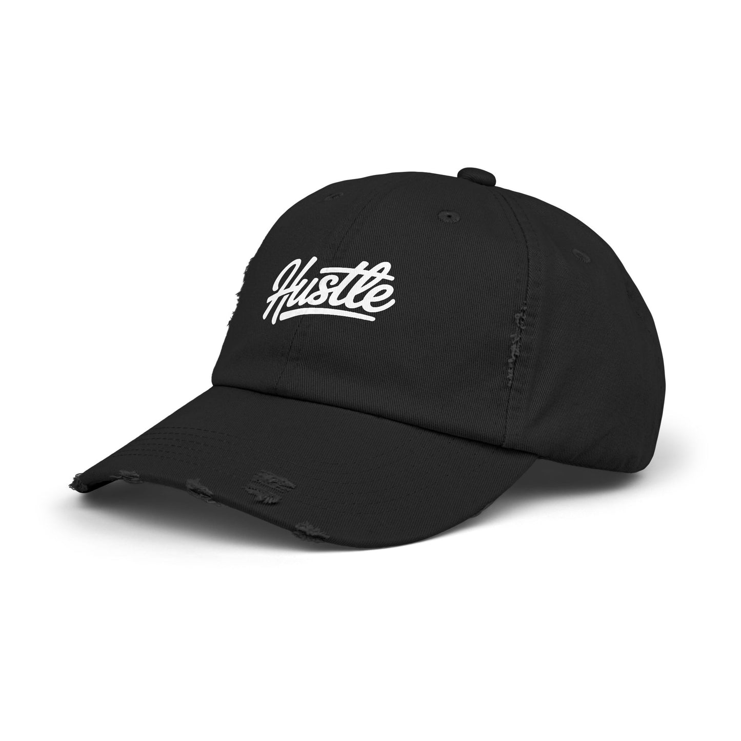 Hustle Distressed Cap Hats Printify