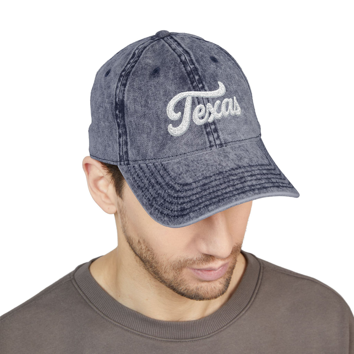 Vintage Embroidered Texas Cap — Distressed Red Baseball Hat