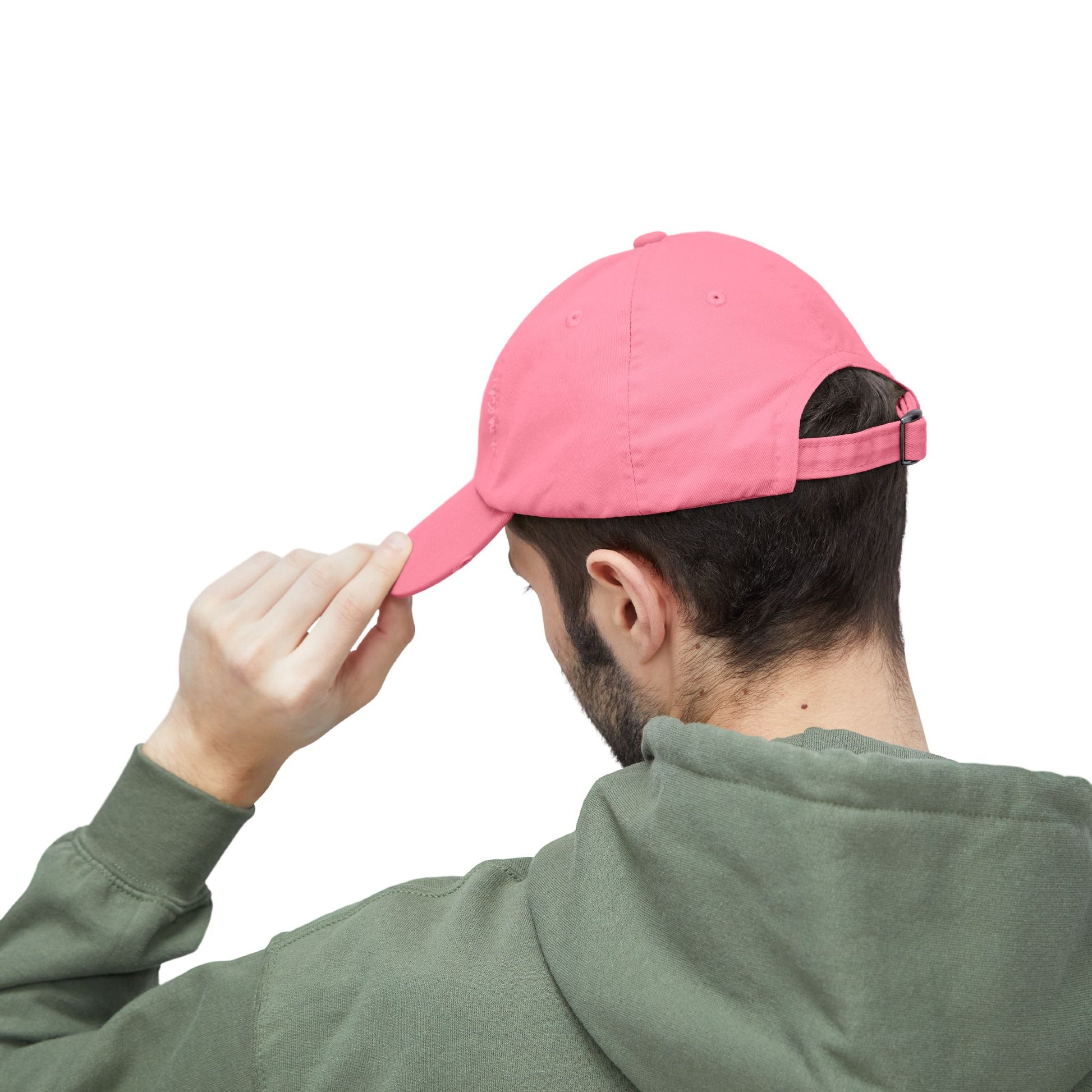 Distressed Mountain Hat — Minimal White Peak Embroidered Cap