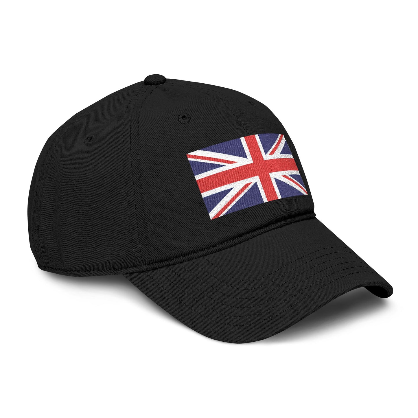 Washed Cotton Baseball Cap with Distressed Union Jack Patch Hats Printify