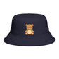Teddy Bear Bucket Hat — Cute Brown Plush Toy Graphic Sun Hat Hats Printify One size Navy