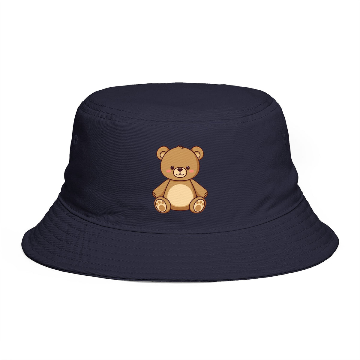 Teddy Bear Bucket Hat — Cute Brown Plush Toy Graphic Sun Hat Hats Printify One size Navy
