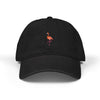 Embroidered Flamingo Denim Hat – Pink Flamingo Baseball Cap Hats Printify One size Black