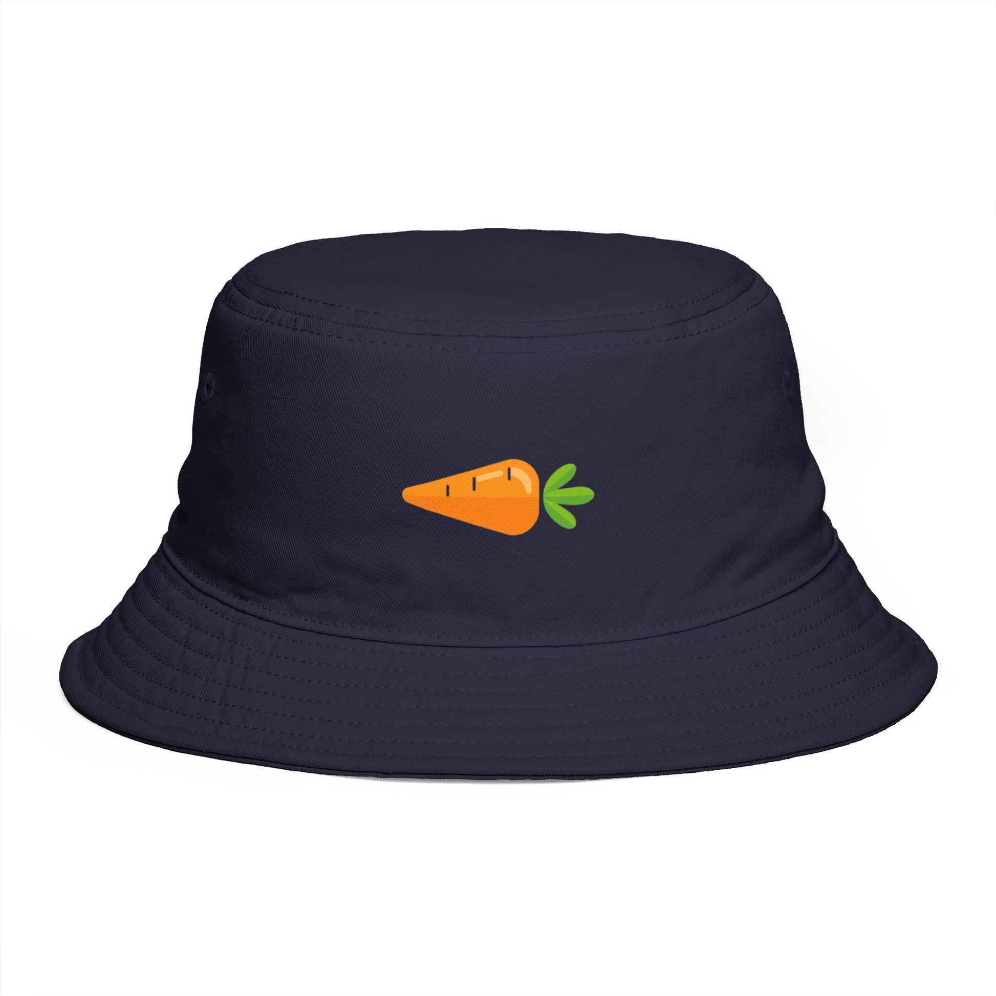 Carrot Emoji Bucket Hat — Cute Vegetable Graphic Summer Hat Hats Printify One size Navy