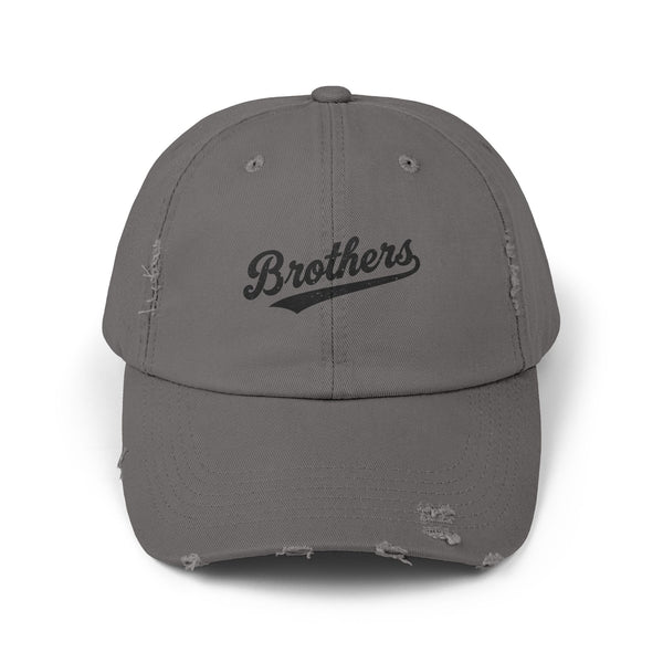 Distressed Baseball Cap — 'Brothers' Embroidered Vintage Dad Hat Hats Printify Nickel One size