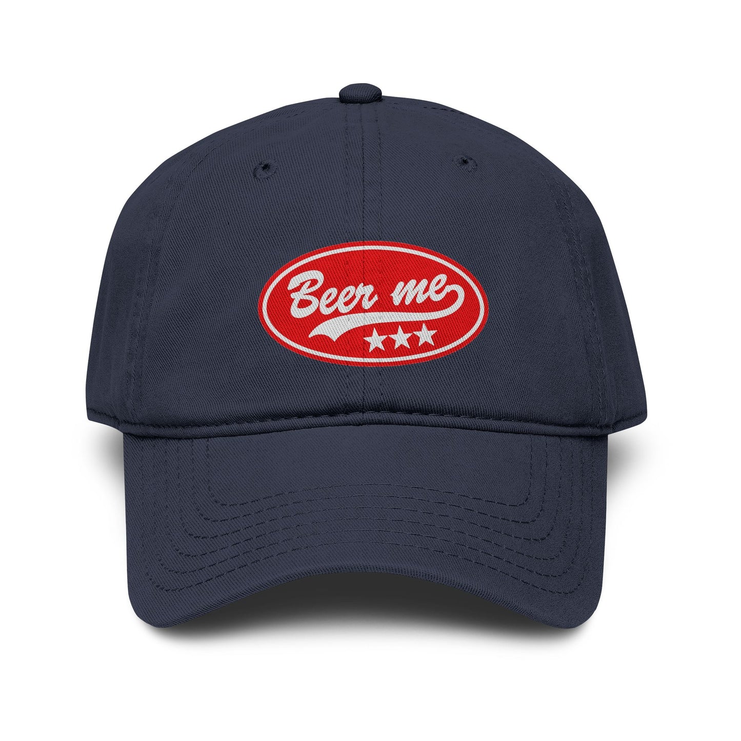 Beer Me Baseball Cap — Vintage Washed Hat with Red Patch