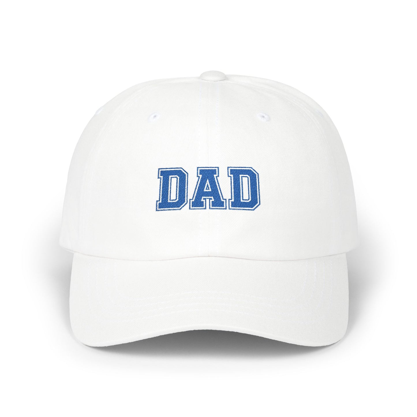 DAD Embroidered Classic Dad Cap – Vintage Varsity Baseball Hat for Fathers Hats Printify White One size