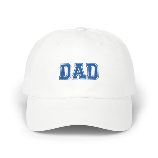 DAD Embroidered Classic Dad Cap – Vintage Varsity Baseball Hat for Fathers Hats Printify White One size