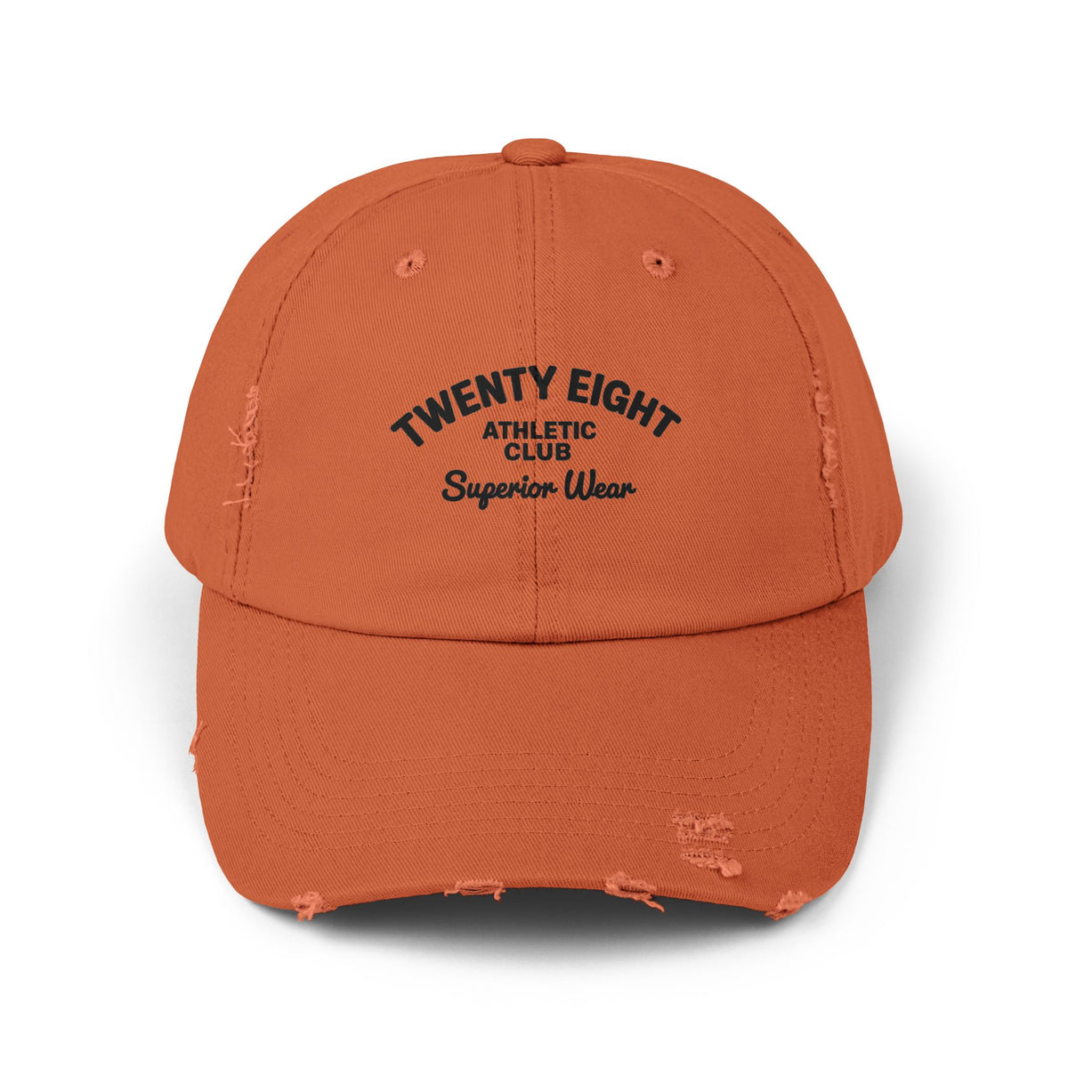 Distressed Baseball Cap — "Twenty Eight" Vintage Embroidered Dad Hat Hats Printify Burnt Orange One size